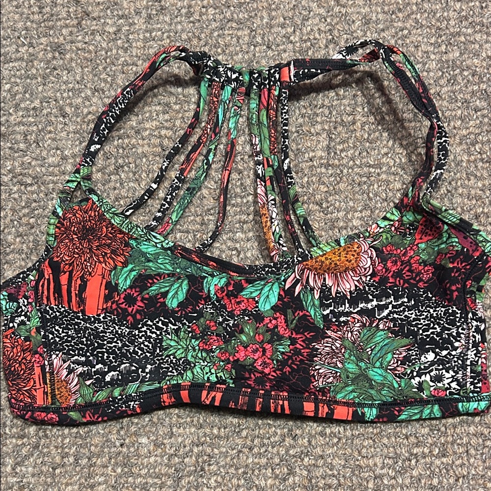 Lululemon Floral Strappy Sports Bra